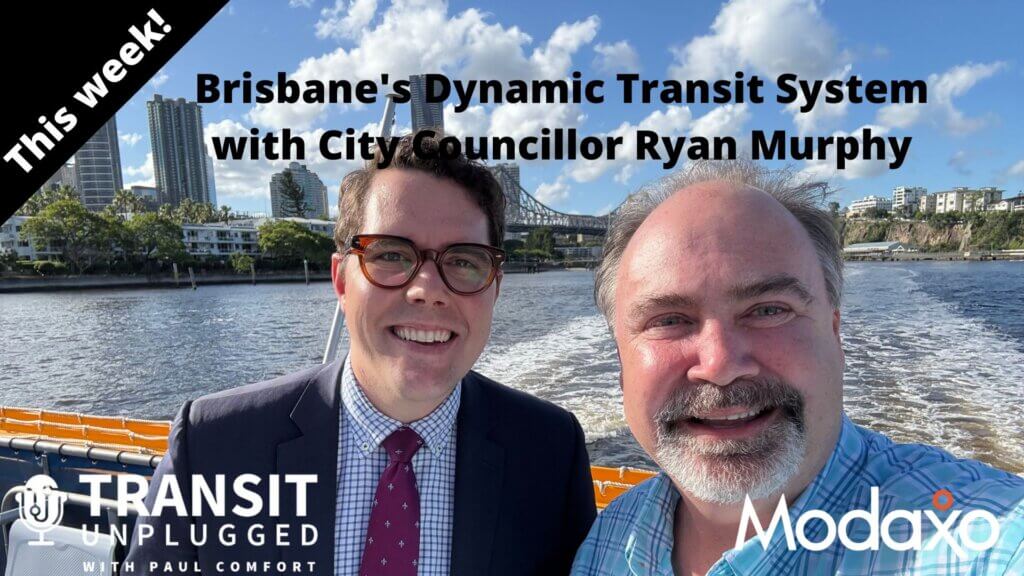 Brisbane Australia's City Councillor Ryan Murphy with Transit Unplugged host Paul Comfort